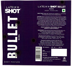 Layer'r Shot Bullet With Word Bang Device mark 3409414 Trademark