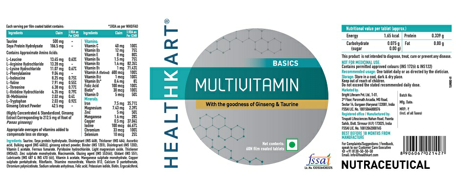 Healthkart Multi Vitamin Label Device mark 3476161 Trademark