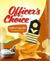 Officer's Choice Simply Salted Crispy & Tasty (lable) Device mark 3434145 Trademark