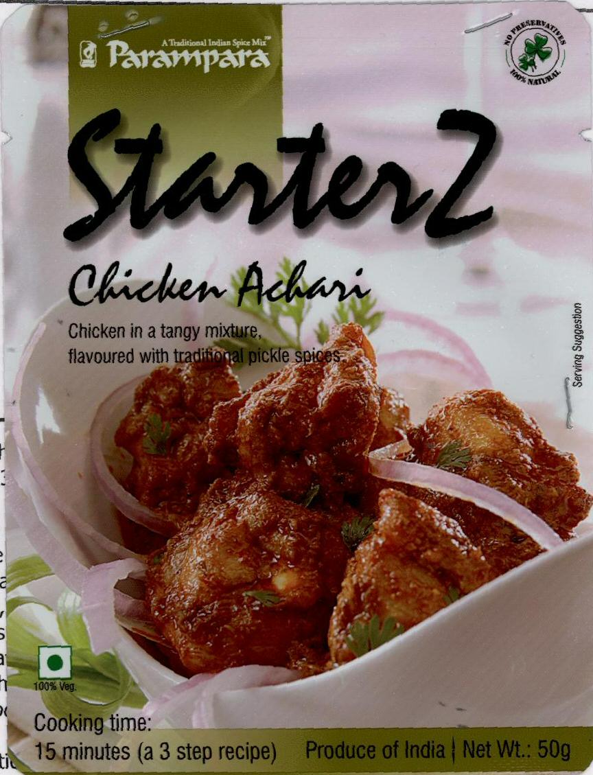 Starterz Chicken Achari (label) Device mark 1580668 Trademark