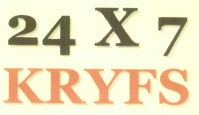 24 X 7 Kryfs (label) Device mark 1620417 Trademark