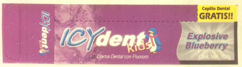 Icydent Explosive Blueberry (label) Device mark 1620031 Trademark