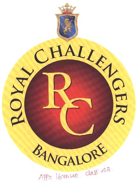 Rc - Royal Challengers Device mark 1675140 Trademark