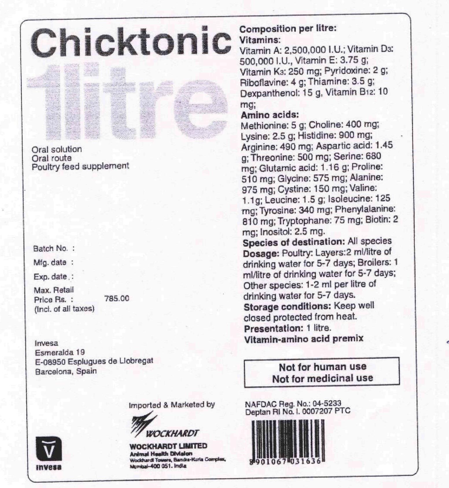 Chicktonic (label) Device mark 1721198 Trademark