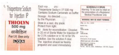 Thiolyn (label) Device mark 1653695 Trademark