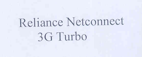 Reliance Netconnect 3g Turbo (label) Device mark 1773510 Trademark