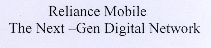 Reliance Mobile The Next -gen Digital Network Device mark 1782672 Trademark
