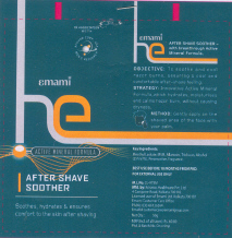 He After Shave Soother (dev) (label) Device mark 1783979 Trademark