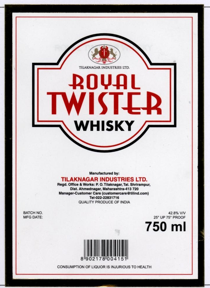 Royal Twister Whisky Device mark 1837527 Trademark
