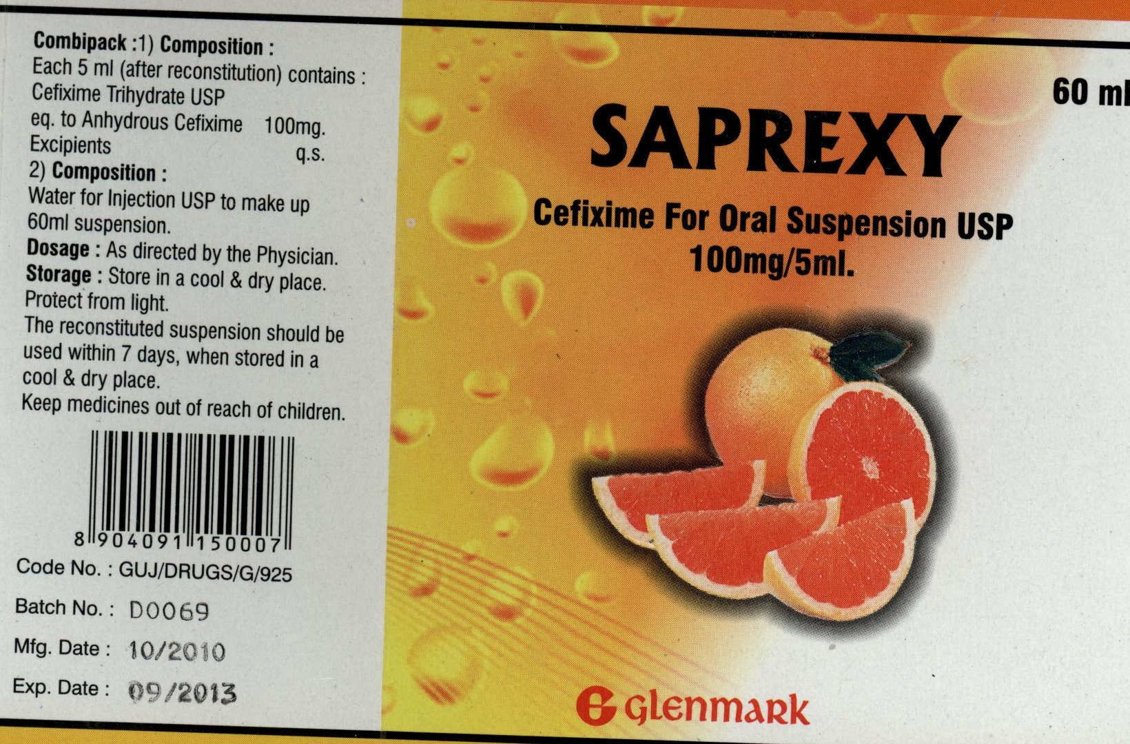 Saprexy Dry Syrup 60 Ml Device mark 2077940 Trademark
