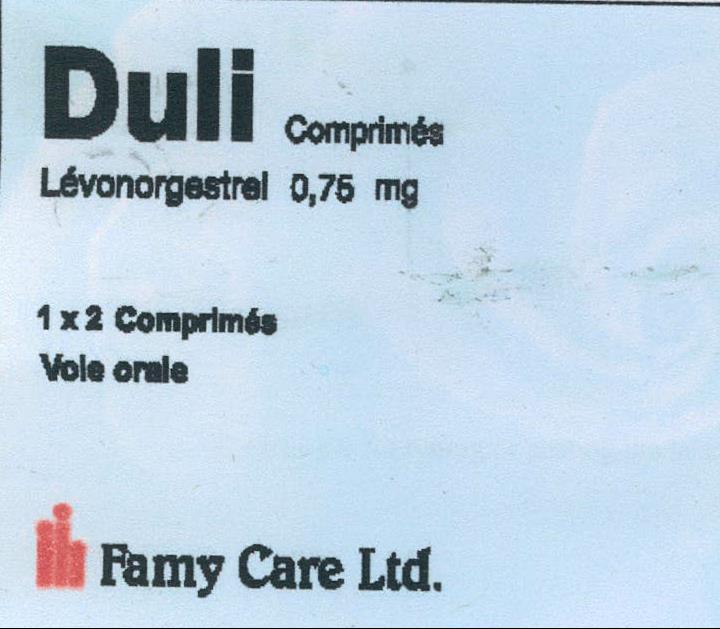 Duli Comprimes Device mark 2148902 Trademark