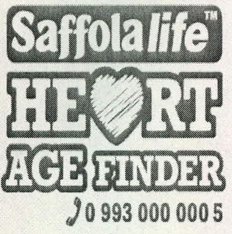 Saffola Life Heart Age Finder Device mark 2213701 Trademark