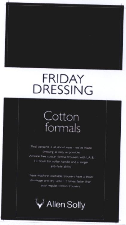 Friday Dressing Cotton Formals Allen Solly Device mark 2244977 Trademark