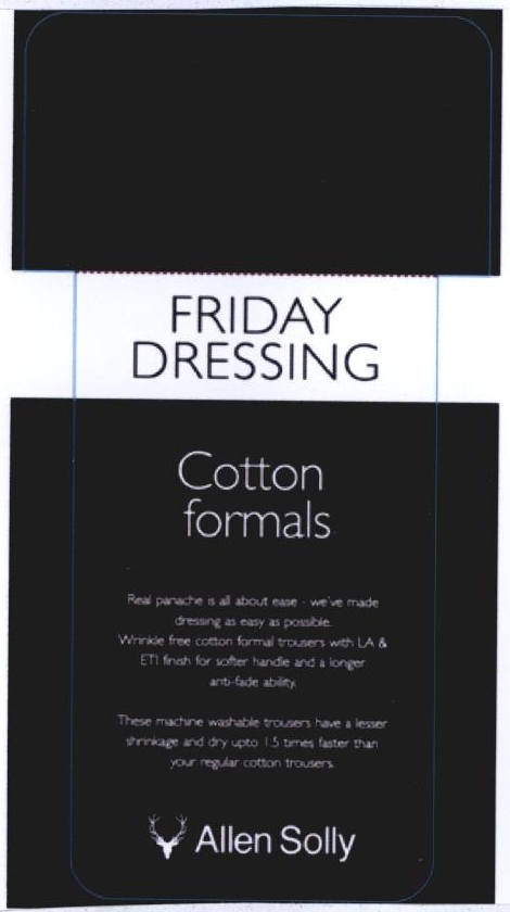 Friday Dressing Cotton Formals Allen Solly Device mark 2244986 Trademark