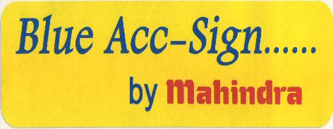 Blue Acc-sign...... By Mahindra Device mark 2311499 Trademark