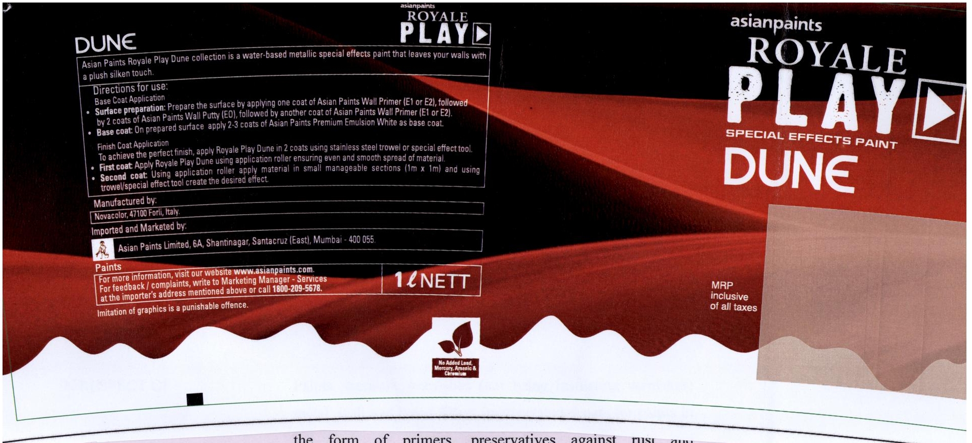 Asian Paints Royale Play Dune Device mark 1841836 Trademark