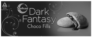 Itc Sunfeast Dark Fantasy Choco Fills, Device Of Half Chocolate Biscuits Device mark 2720824 Trademark