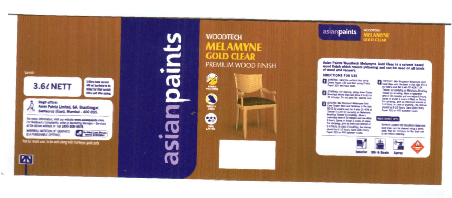 Woodtech Melamyne Gold Clear Device mark 2985786 Trademark