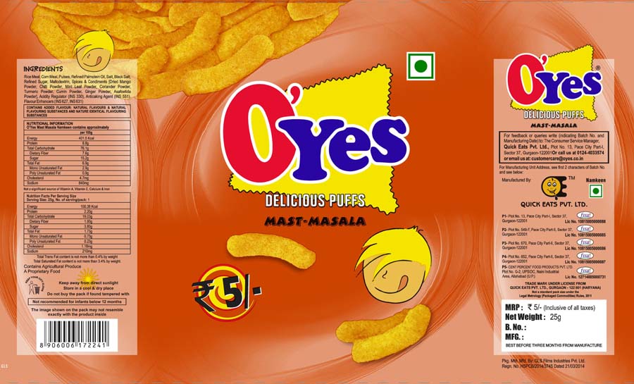 Oyes Device mark 3287677 Trademark