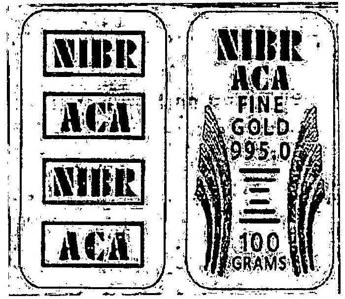 Nibr Aca Fine Gold 995.0 100 Grams Device mark 3349900 Trademark