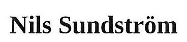 Nils Sundstrom Device mark 3380953 Trademark