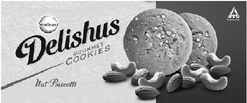 Sunfeast Delishus Gourmet Cookies Nut Biscotti Device mark 3077793 Trademark