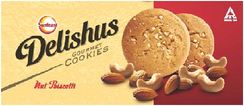 Sunfeast Delishus Gourmet Cookies Nut Biscotti Device mark 3077794 Trademark