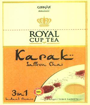Girnar Pure Fresh Royal Cup Tea Kapak Saffron Chai Device mark 3404354 Trademark