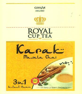Girnar Pure Fresh Royal Cup Tea Karak Masala Chai Device mark 3404355 Trademark
