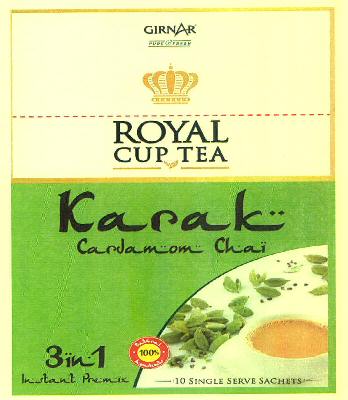 Girnar Pure Fresh Royal Cup Tea Karak Cardamom Chai Device mark 3404356 Trademark