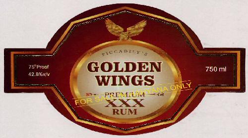 Golden Wings Xxx Rum Device mark 3085710 Trademark