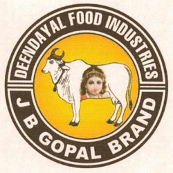 J B Gopal Brand With Word Deendayal Food Industries And Device Of Cow With God Of Krishna Device mark 3467235 Trademark