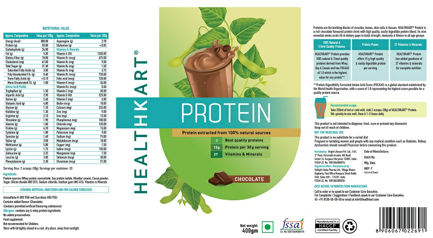 Healthkart Protein Label Device mark 3475139 Trademark