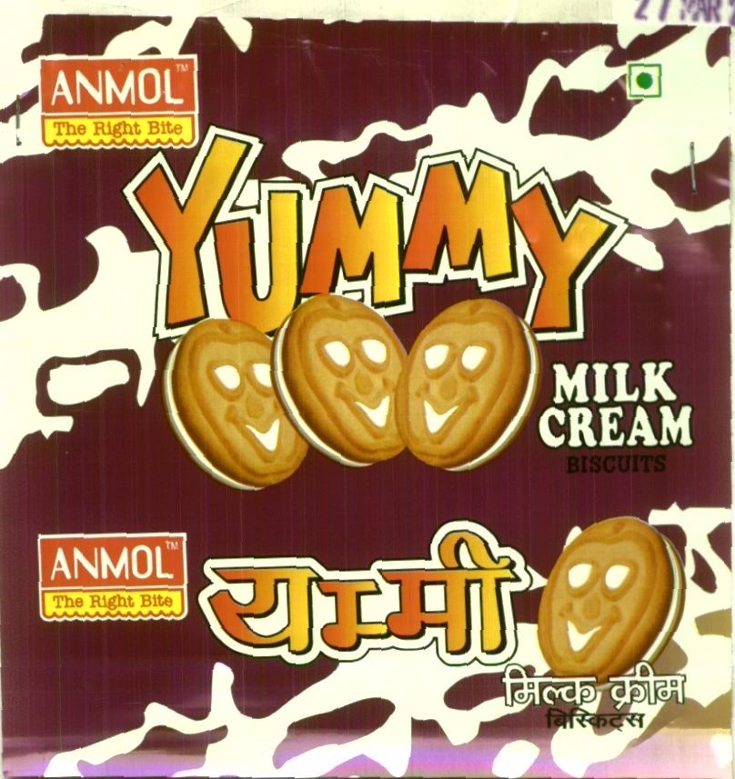 Yummy Milk Cream Biscuits ( Label) Device mark 1440515 Trademark