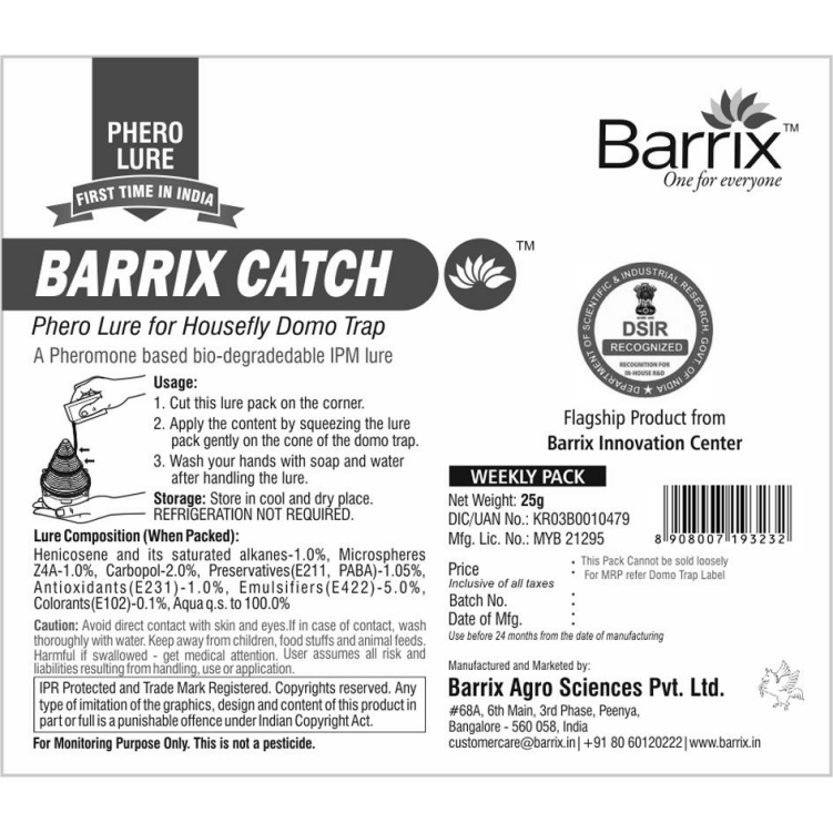 Barrix Catch Phero Lure (logo) Device mark 3579407 Trademark