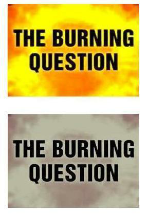 The Burning Question (label) Device mark 3565917 Trademark