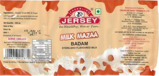 Milk Mazaa (label) Device mark 3594242 Trademark