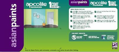 Asian Paints Apcolite Advanced One Coat Emulsion Device mark 3617923 Trademark
