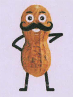 Peanut With Human Cartoon Character With Mustache Device mark 3618687 Trademark