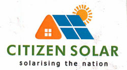 Citizen Solar, Solarising The Nation, Device Of Picture Of House And Sun Device mark 3723609 Trademark