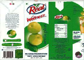 Real Wellnezz Amla Plus Juice Pack Device mark 3680541 Trademark