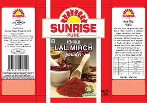 Sunrise Lal Mirch Powder Device mark 3883088 Trademark