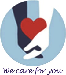Image Of Two Hands Holding Together With Tag Line " We Care For You" Device mark 4101246 Trademark