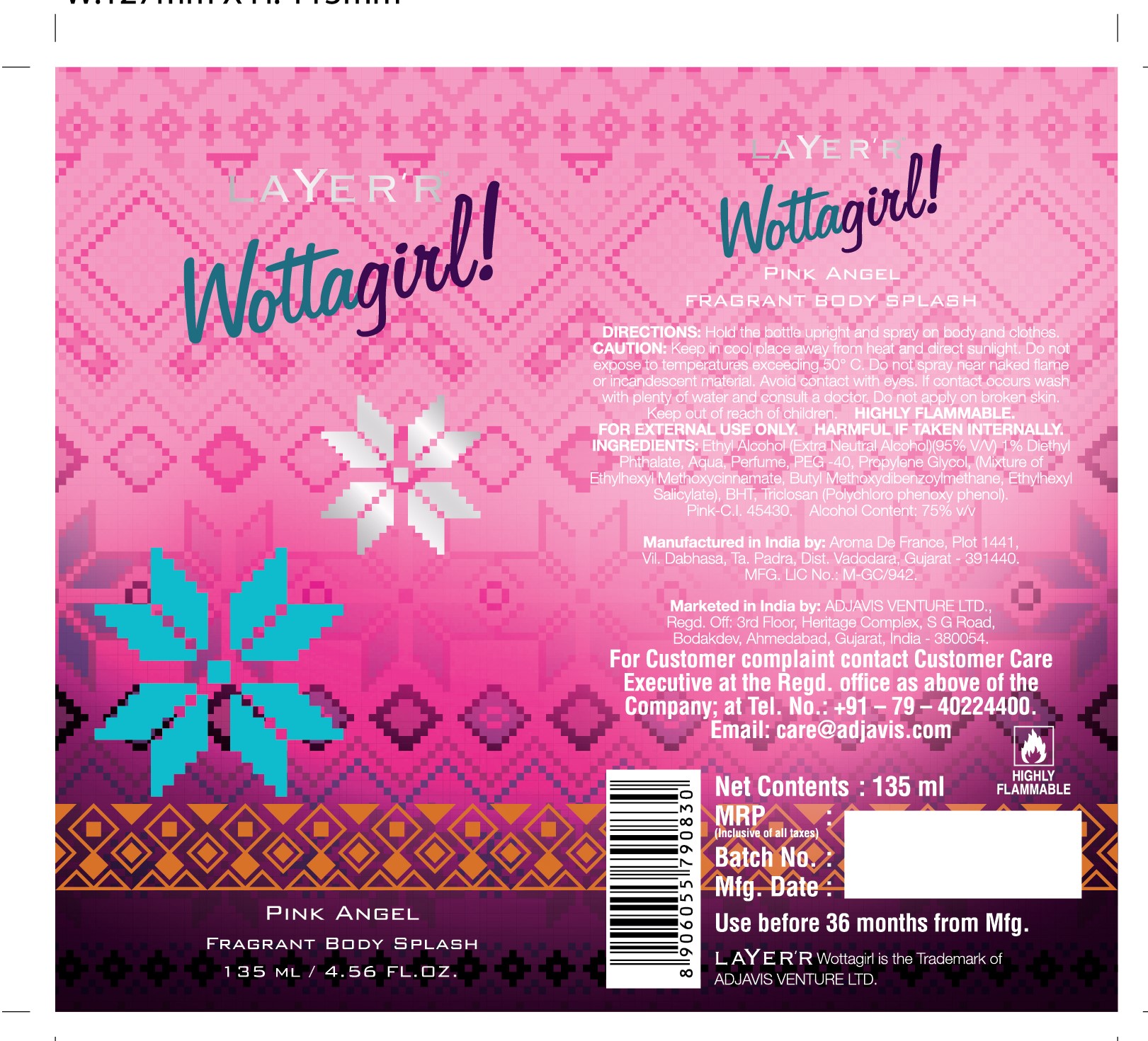 Layer’r Wottagirl! Pink Angel Fragrant Body Splash Device mark 3901158 Trademark