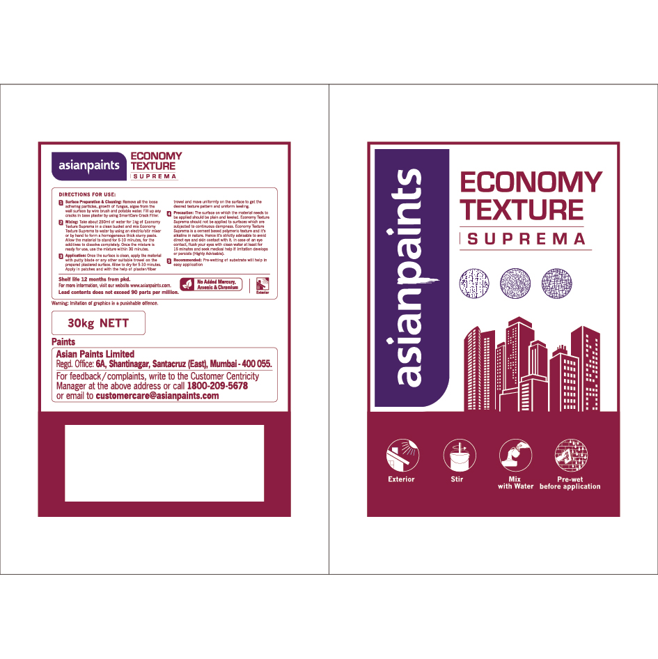 Asianpaints Economy Texture Suprema Device mark 3852909 Trademark