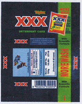 Triplex Xxx Detergent Cake More Wash Device mark 3396054 Trademark