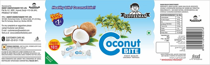 Toffeeman Coconut Bite (label) Device mark 4182400 Trademark