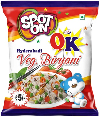 Spoton Ok Hyderabadi Veg.biryani. Device mark 3748922 Trademark