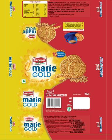 Britannia Marie Gold And Device (label) Device mark 3635667 Trademark