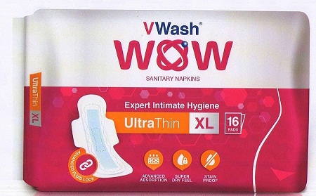 Vwash Wow Sanitary Napkins Ultra Thin Device mark 3739100 Trademark